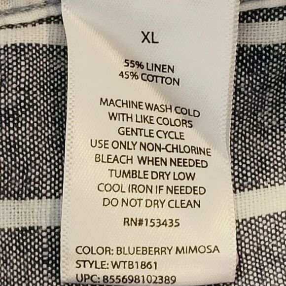 Beachlunchlounge Margot Blue Linen Blend Wide Leg Pull-On Cropped Pants Size XL - Picture 5 of 5